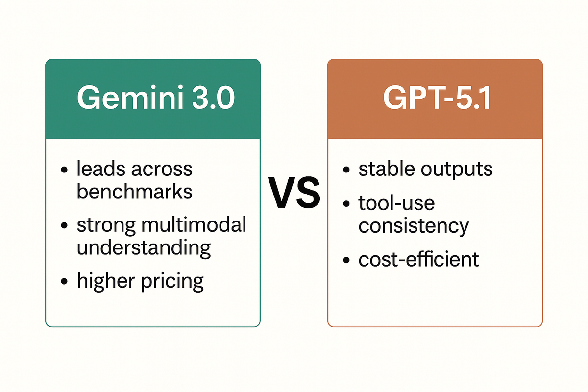 Gemini 3.0 vs GPT-5.1: a clear comparison for builders