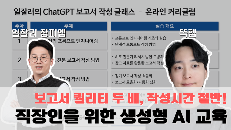 일 잘하는 사람들의 비밀 - ChatGPT 보고서 작성 클래스