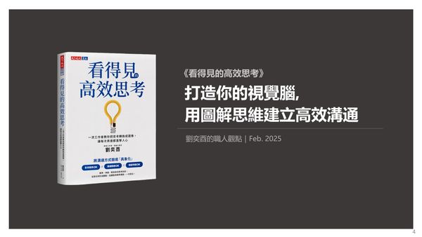 書選閱讀｜看得見的高效思考：打造你的視覺腦,  用圖解思維建立起你的高效溝通