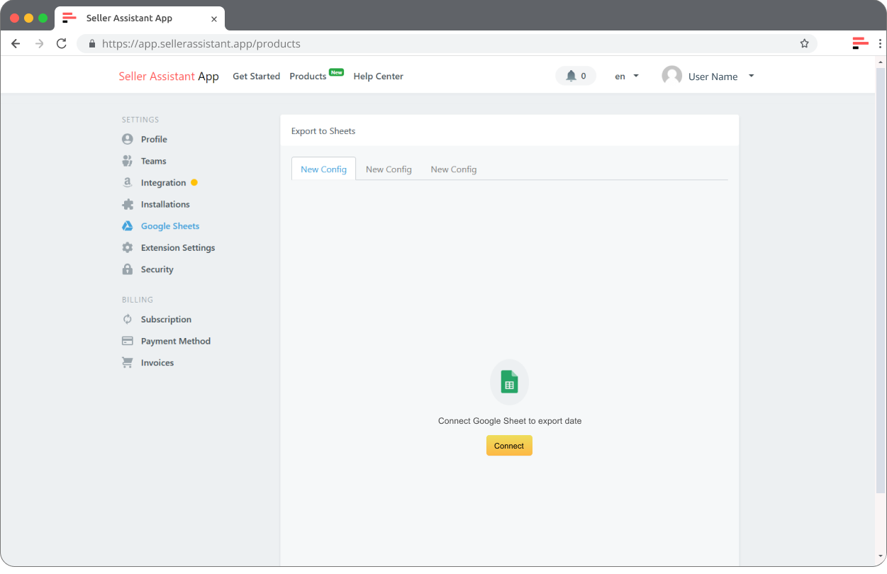  Connect Google Sheets to Seller Assistant App, step 2