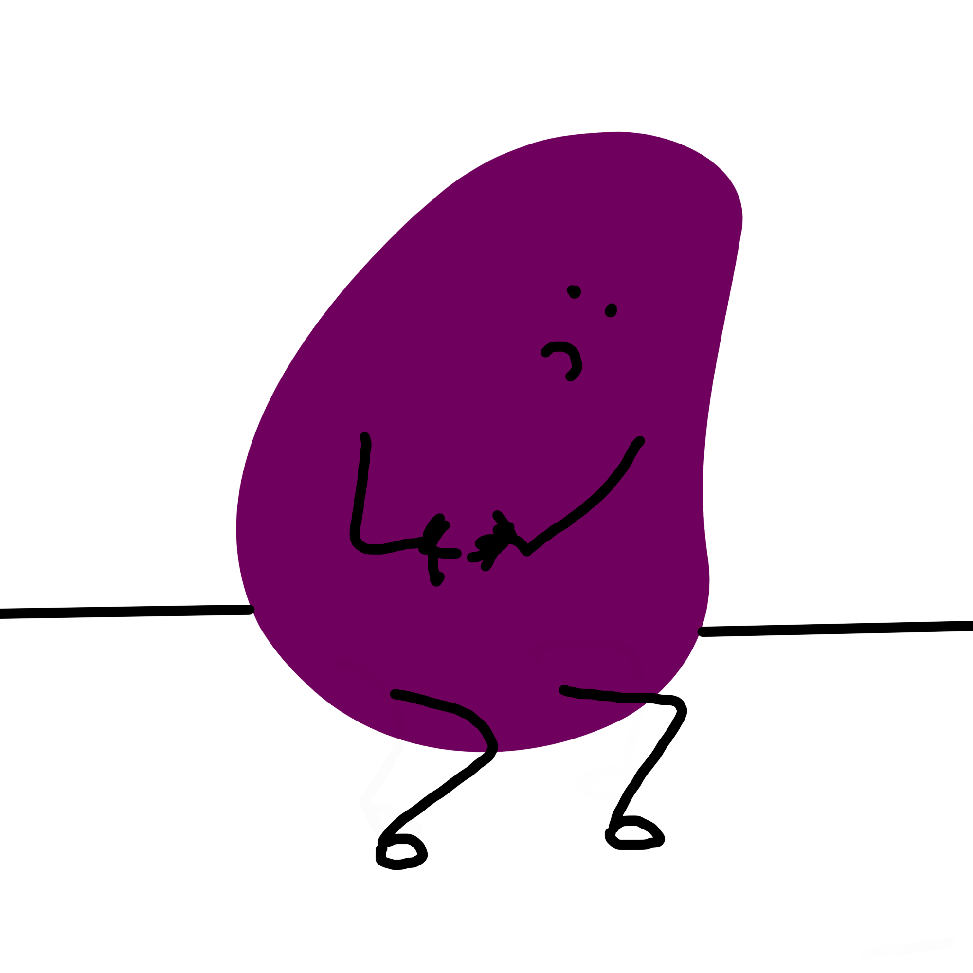 A hand drawing of a Concatena blob person, sitting and looking glum