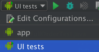 Run tests in Android Studio