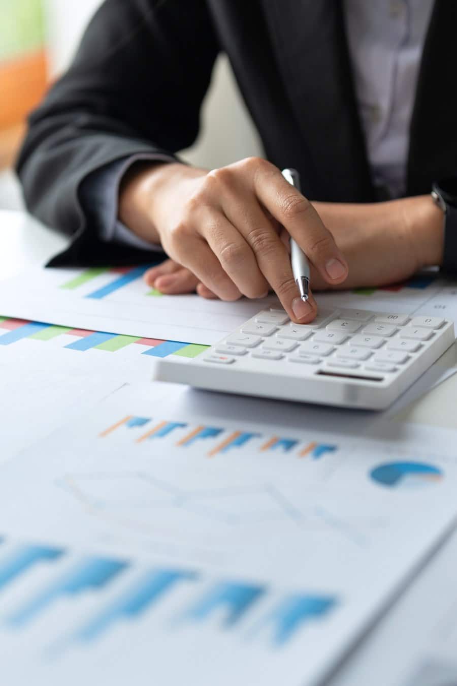 Business or bookkeeper woman working in finance and accounting