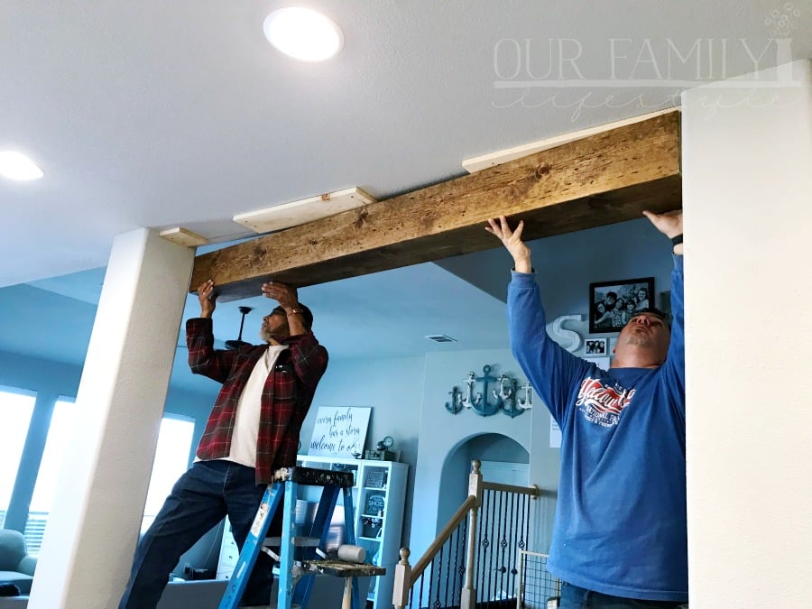 attach faux beams to cleats