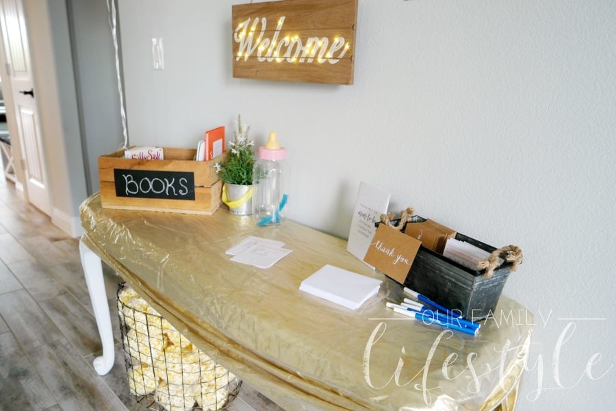 baby shower welcome table