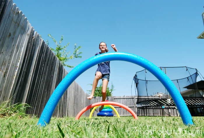 backyard games pool noodle hurdles
