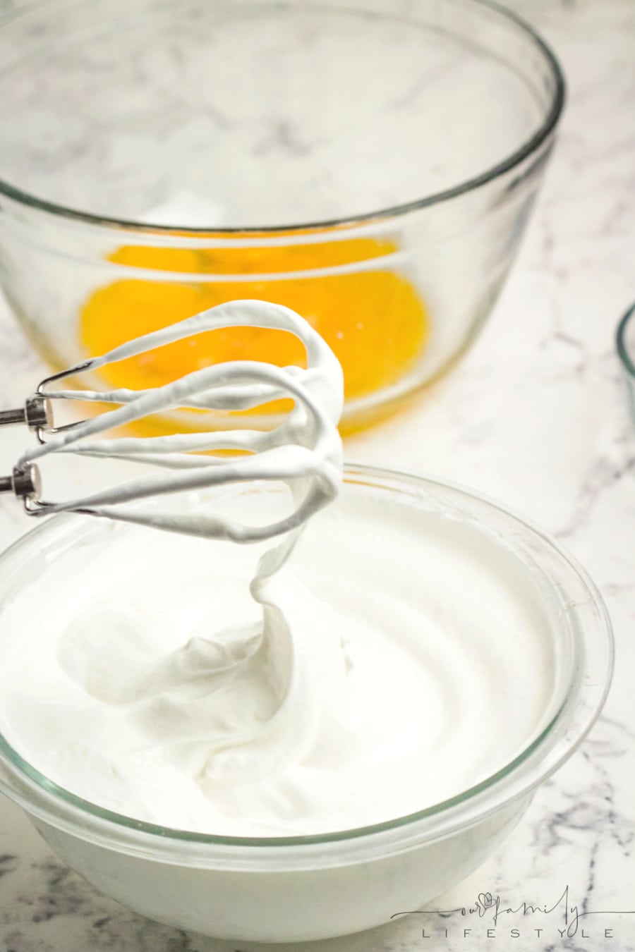 beat egg whites and sugar until peaks form