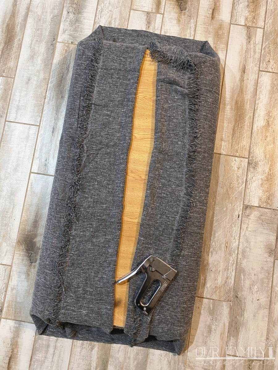 bench cushion cover from throw blanket