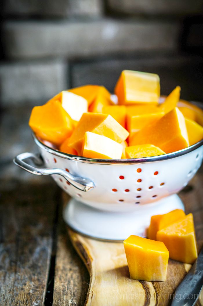 chopped pumpkin for soup recipe