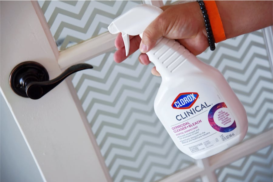 Clorox Clinical Germicidal Cleaner + Bleach for door handles