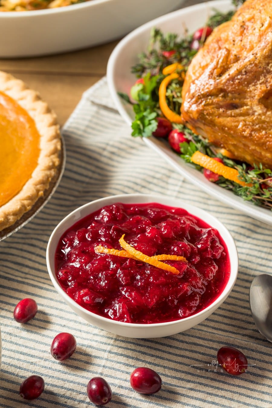 Homemade Thanksgiving Cranberry Sauce in a Bowl