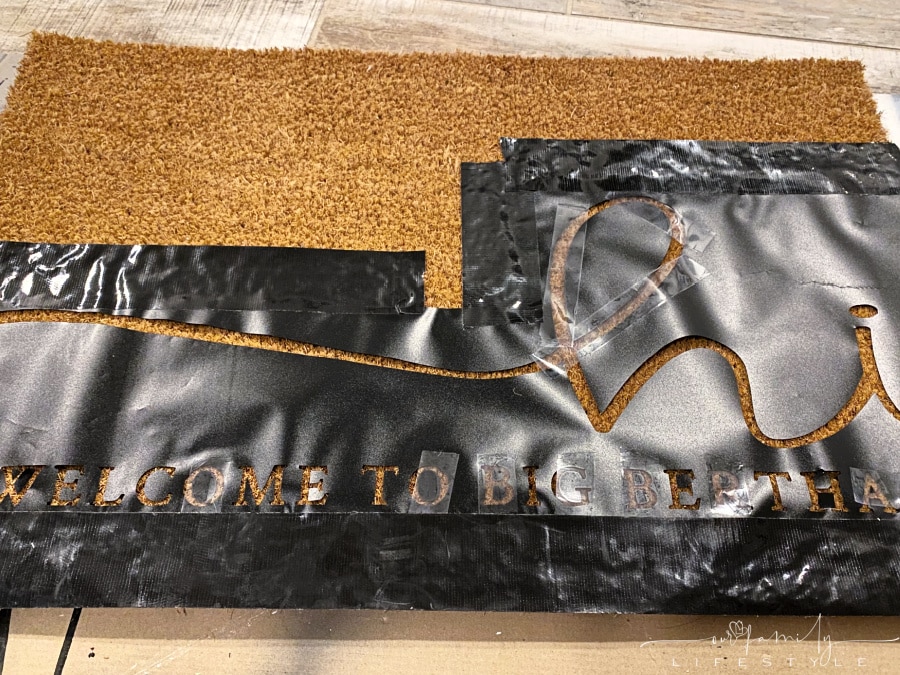 cricut vinyl personalized welcome mat stencil