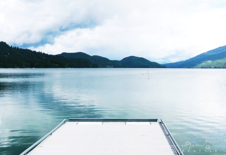 deck overlooking Flathead Lake in Kalispell Montana