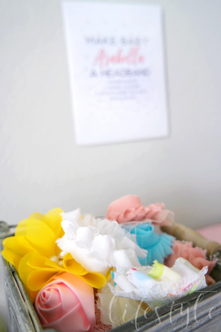 DIY baby headband station