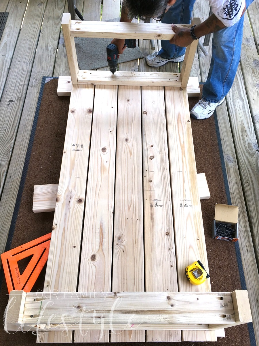 DIY coffee table construction