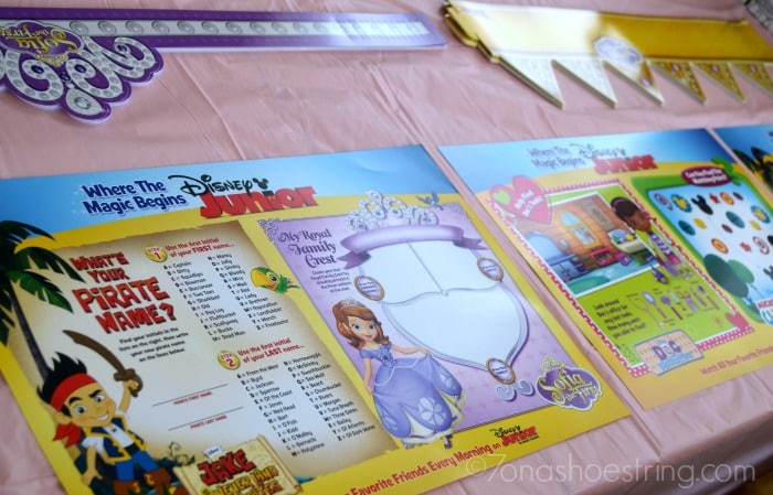 Disney Junior party placemats