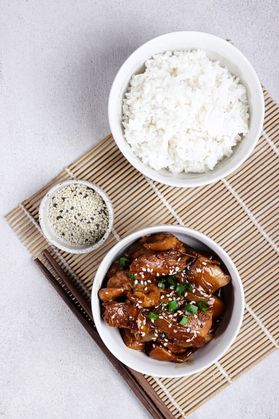 Ayam teriyaki or Chicken Teriyaki with rice