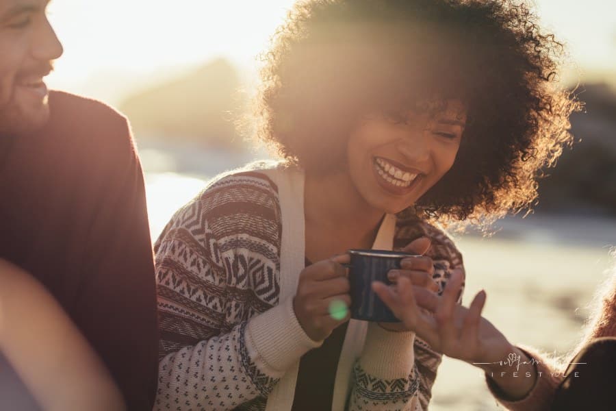 Cheerful Friends at the Beach
