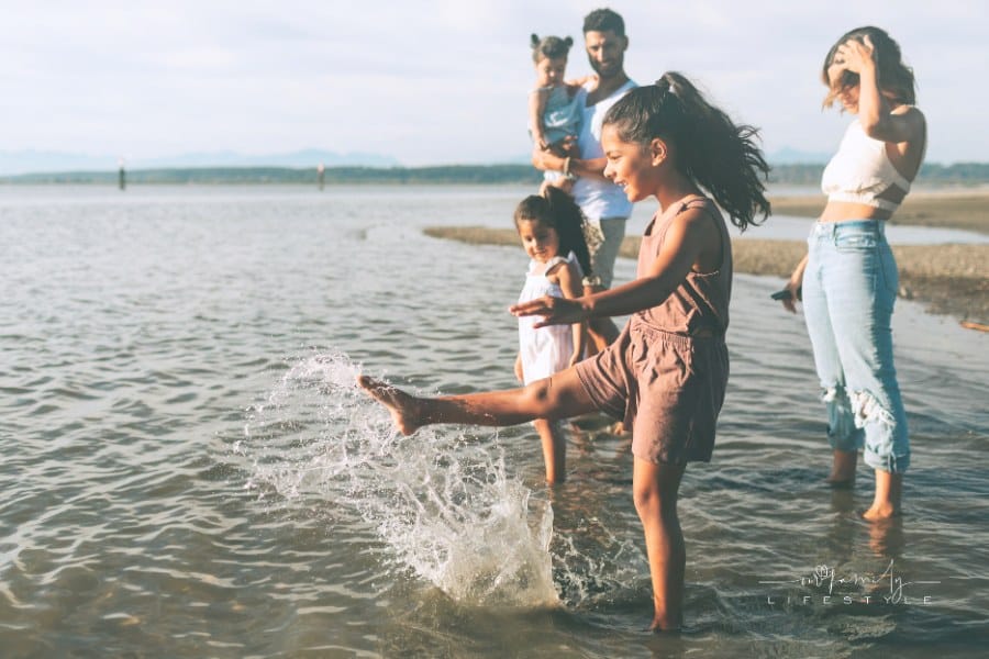 Family with Kids at the Beach
