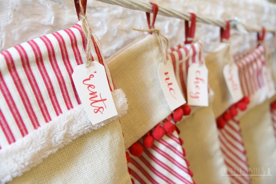 family stockings name tags