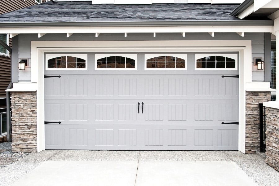 gray exterior garage door on house