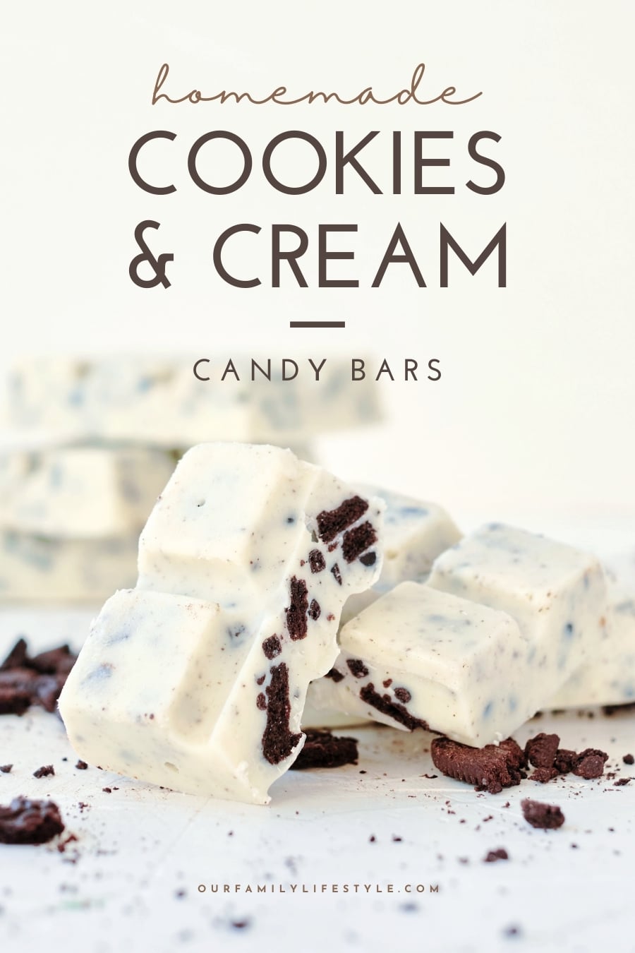 Homemade Cookies and Cream Chocolate Bar Recipe