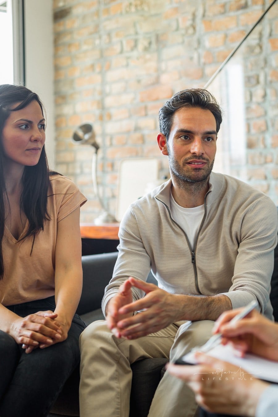 Young couple in therapy with marriage counselor