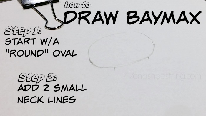 How to draw Baymax step 1 and 2