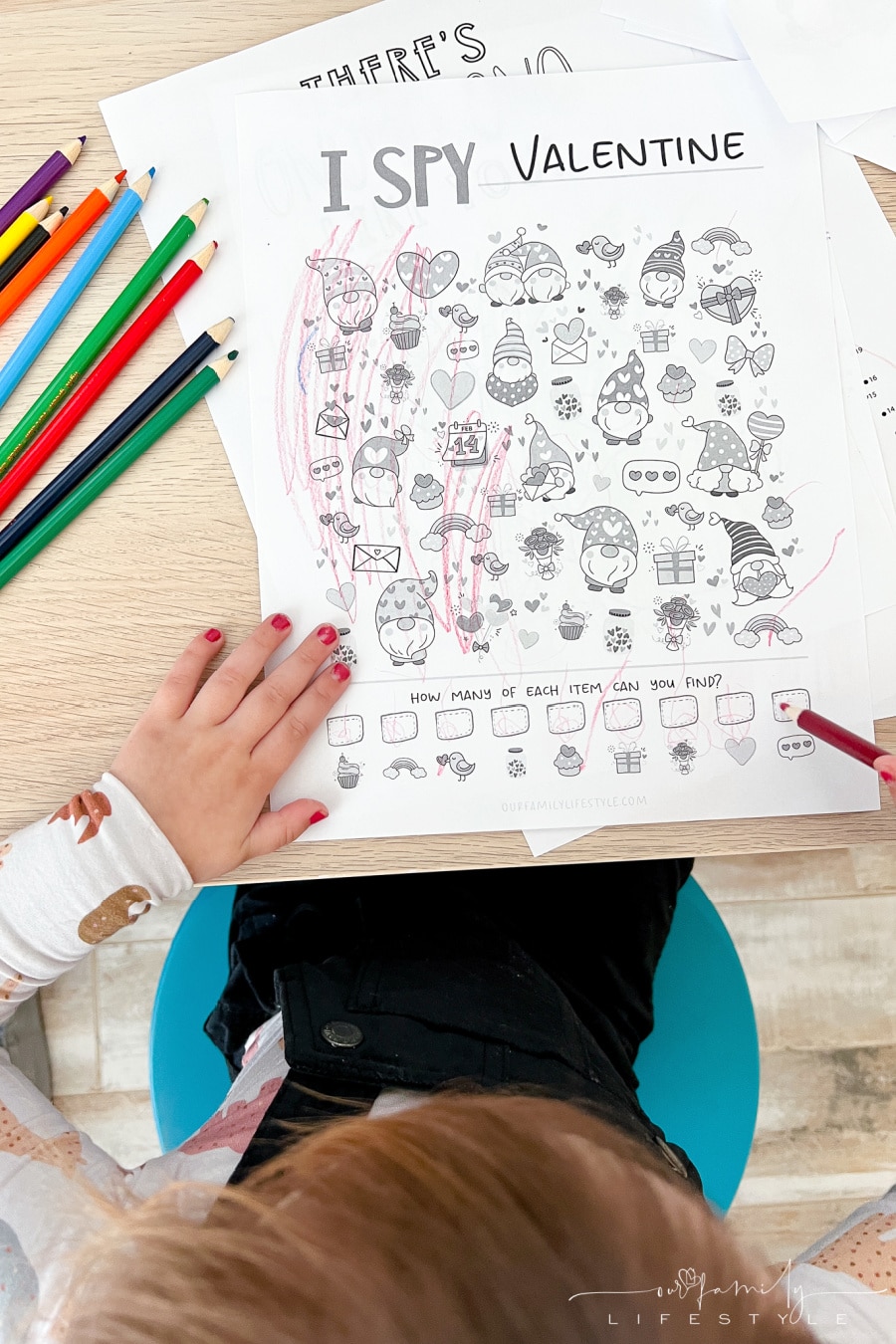 I Spy Valentine printable worksheet