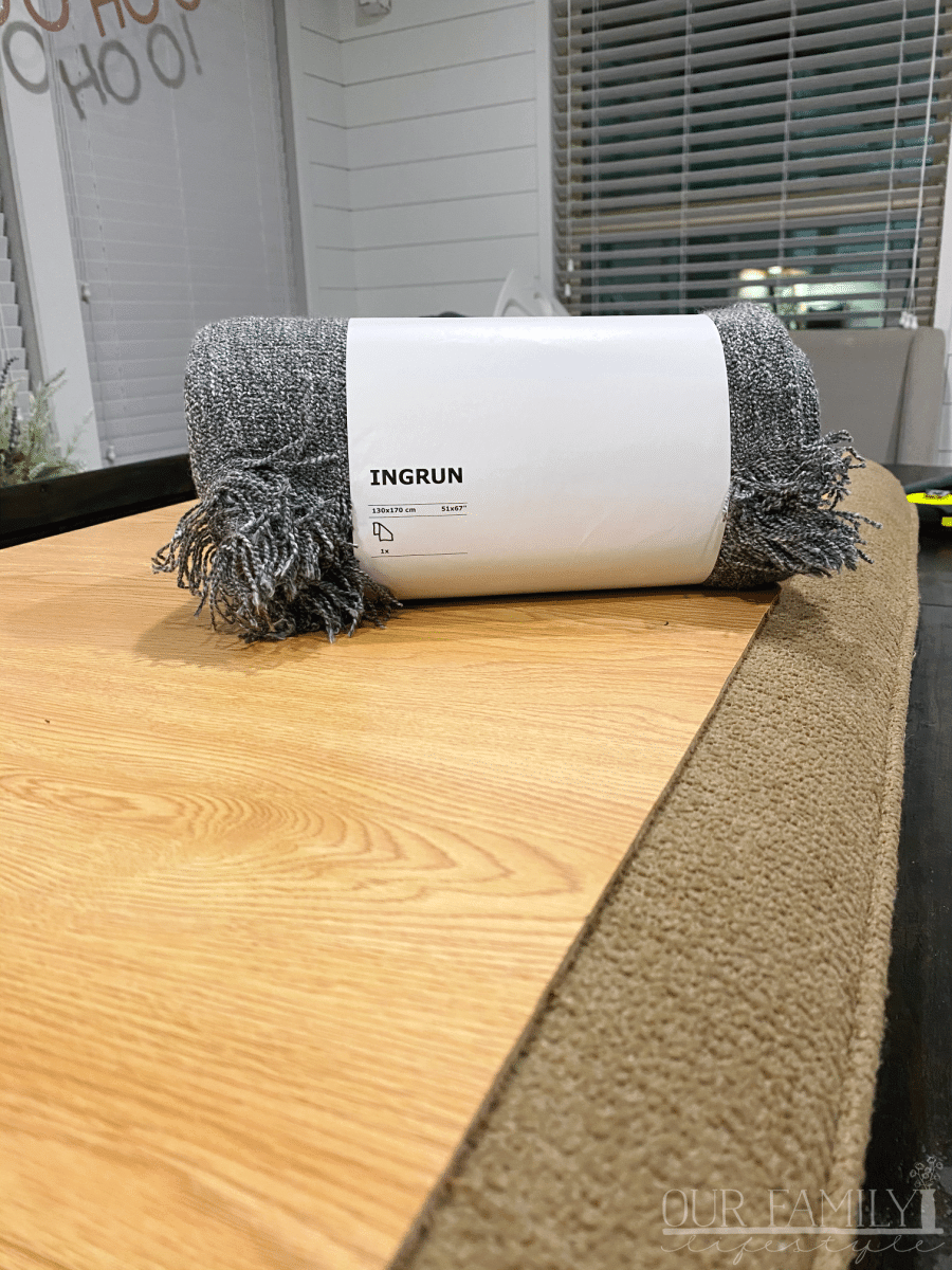 IKEA blanket to bench cover
