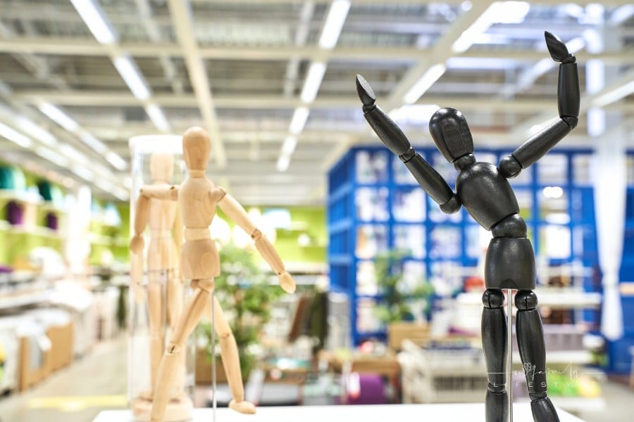 Ikea Wooden People Figures inside store