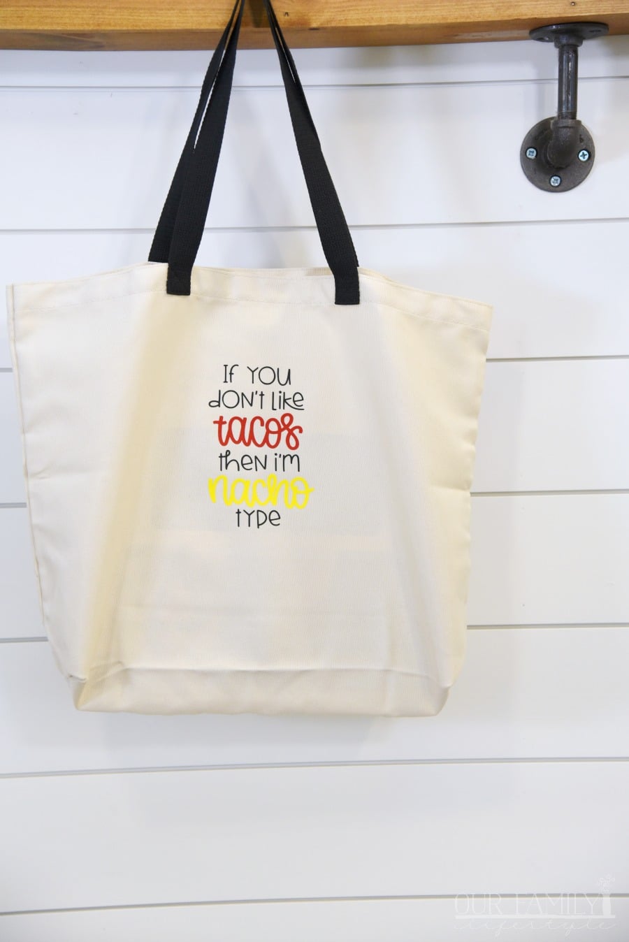 i'm nacho type vinyl tote bag