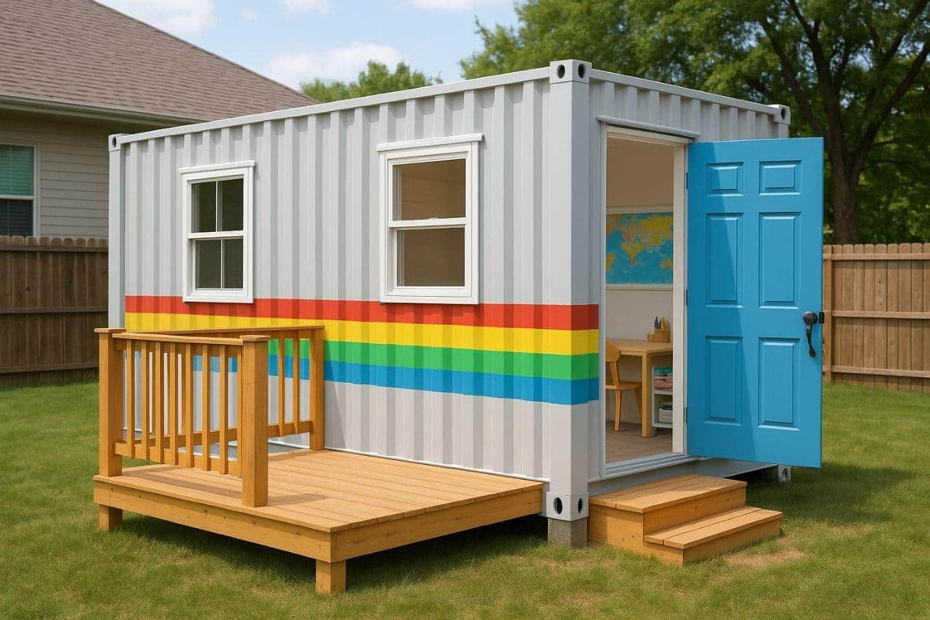 Shipping Container Backyard Playhouse