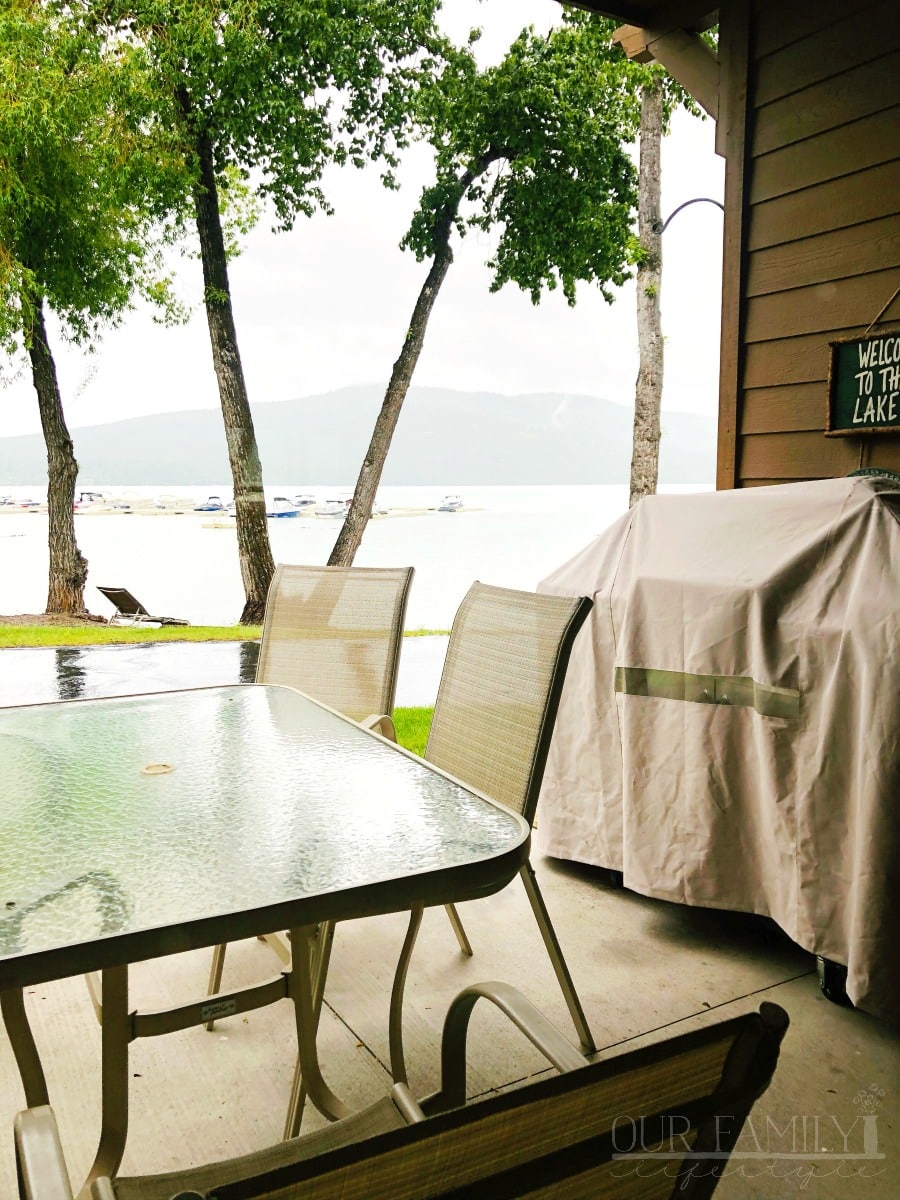 Lodge at Whitefish Lake condo with patio