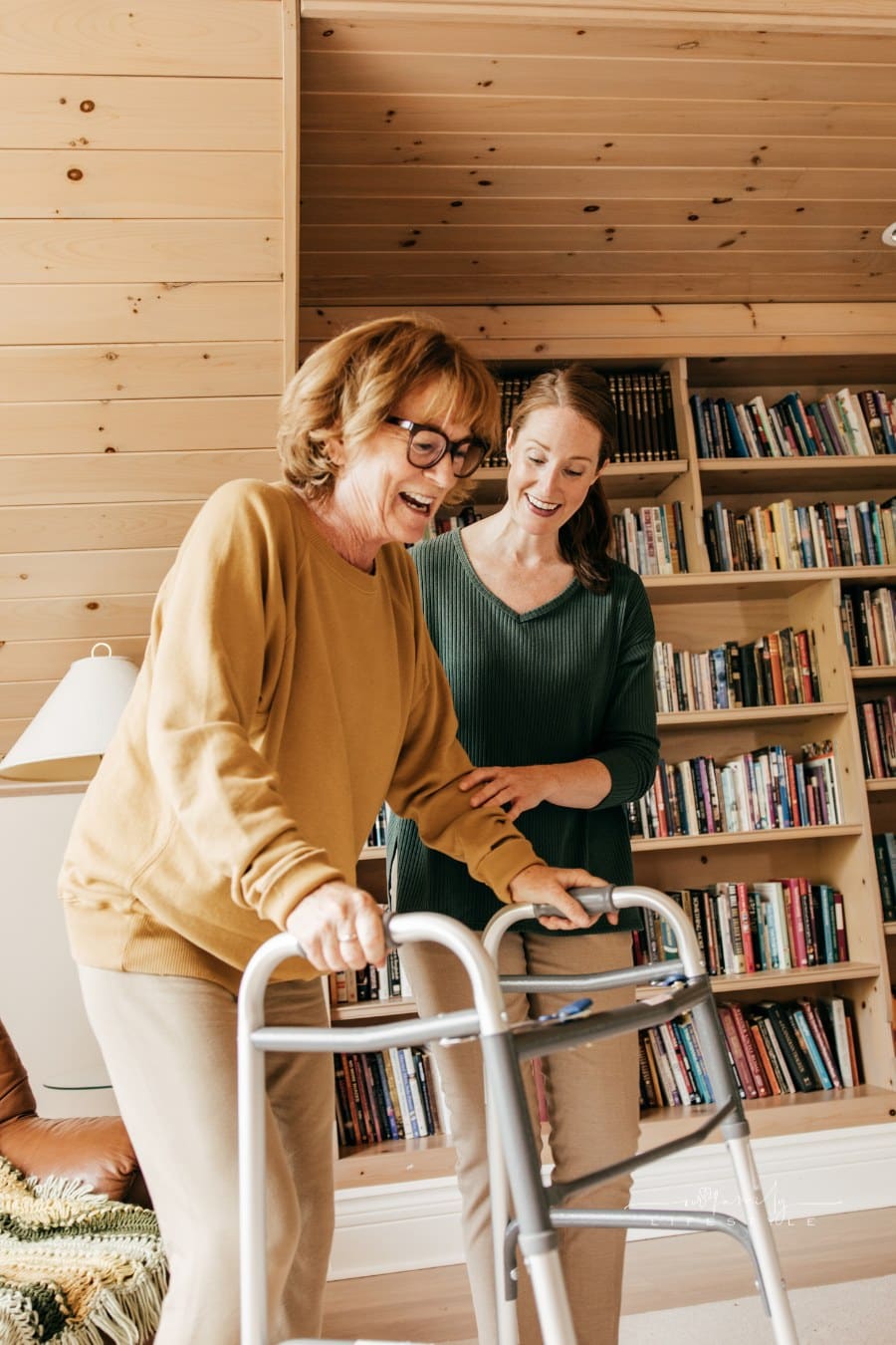 Woman Taking care of her aging parents