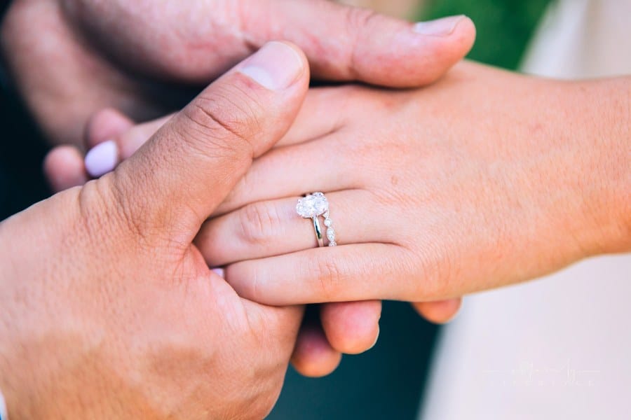 A Close-Up Shot of a Woman Wearing a Diamond Ring