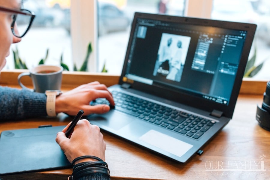 man working from home on laptop