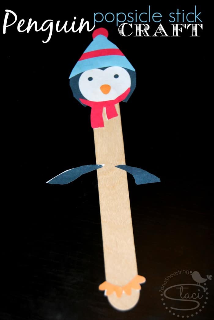 penguin popsicle stick craft for kids