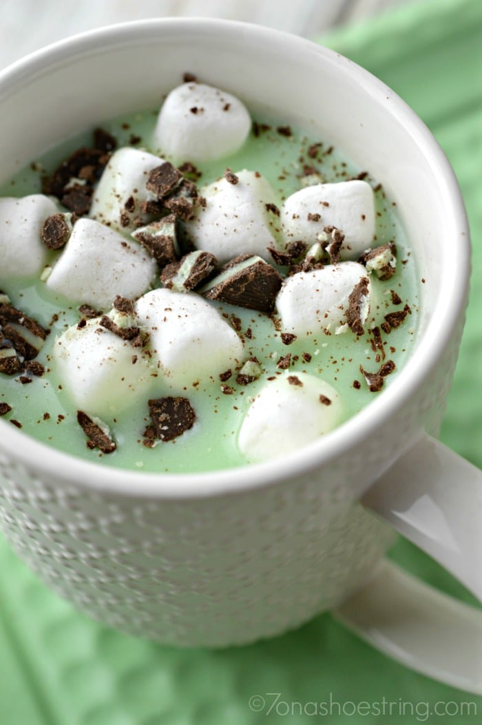 peppermint hot cocoa with andes mints