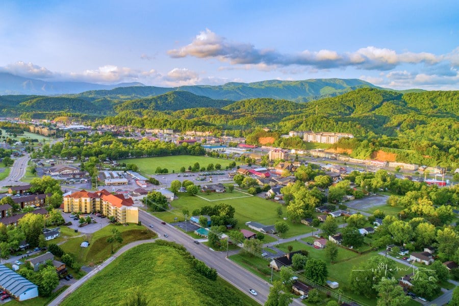 Pigeon Forge and Sevierville Tennessee Drone Aerial