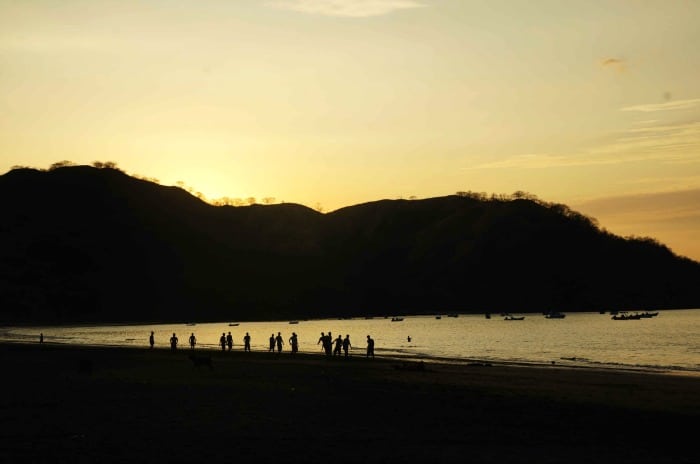 playas del coco at sunset