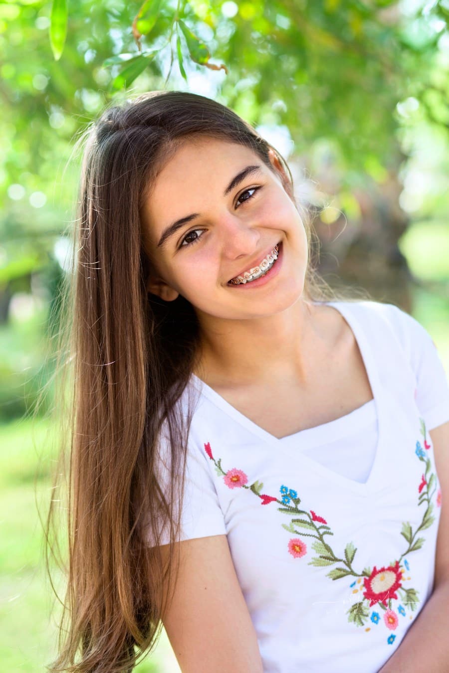 Portrait of Teenager with Braces