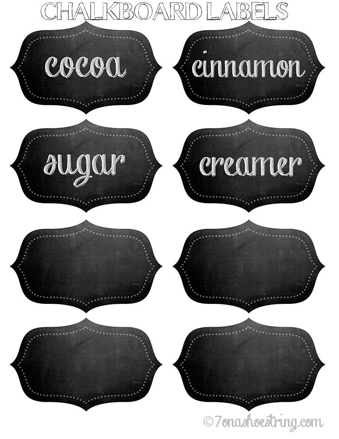 Printable Coffee Bar chalk labels