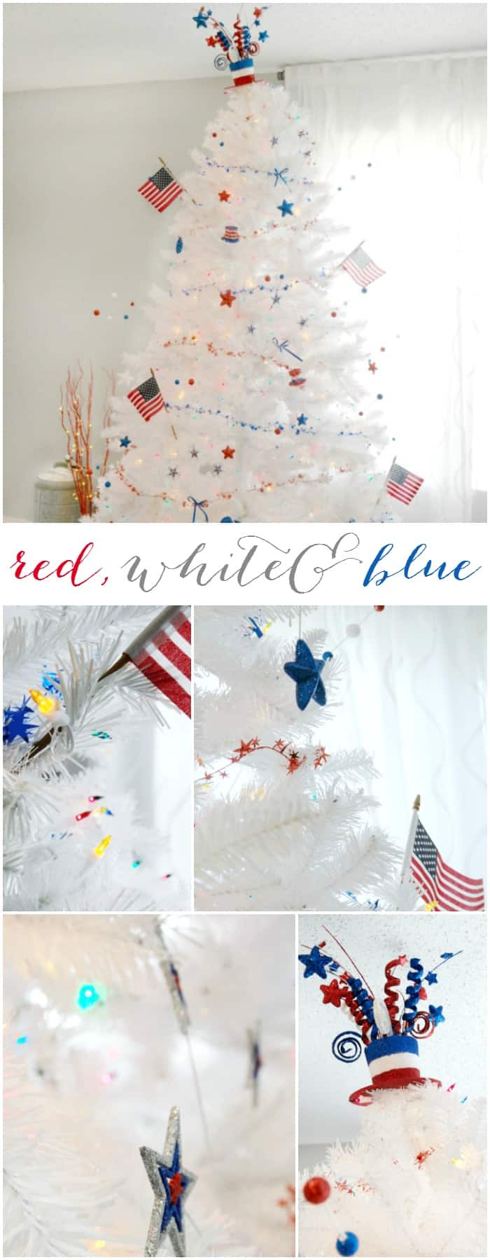 Red White & Blue Patriotic Christmas Tree