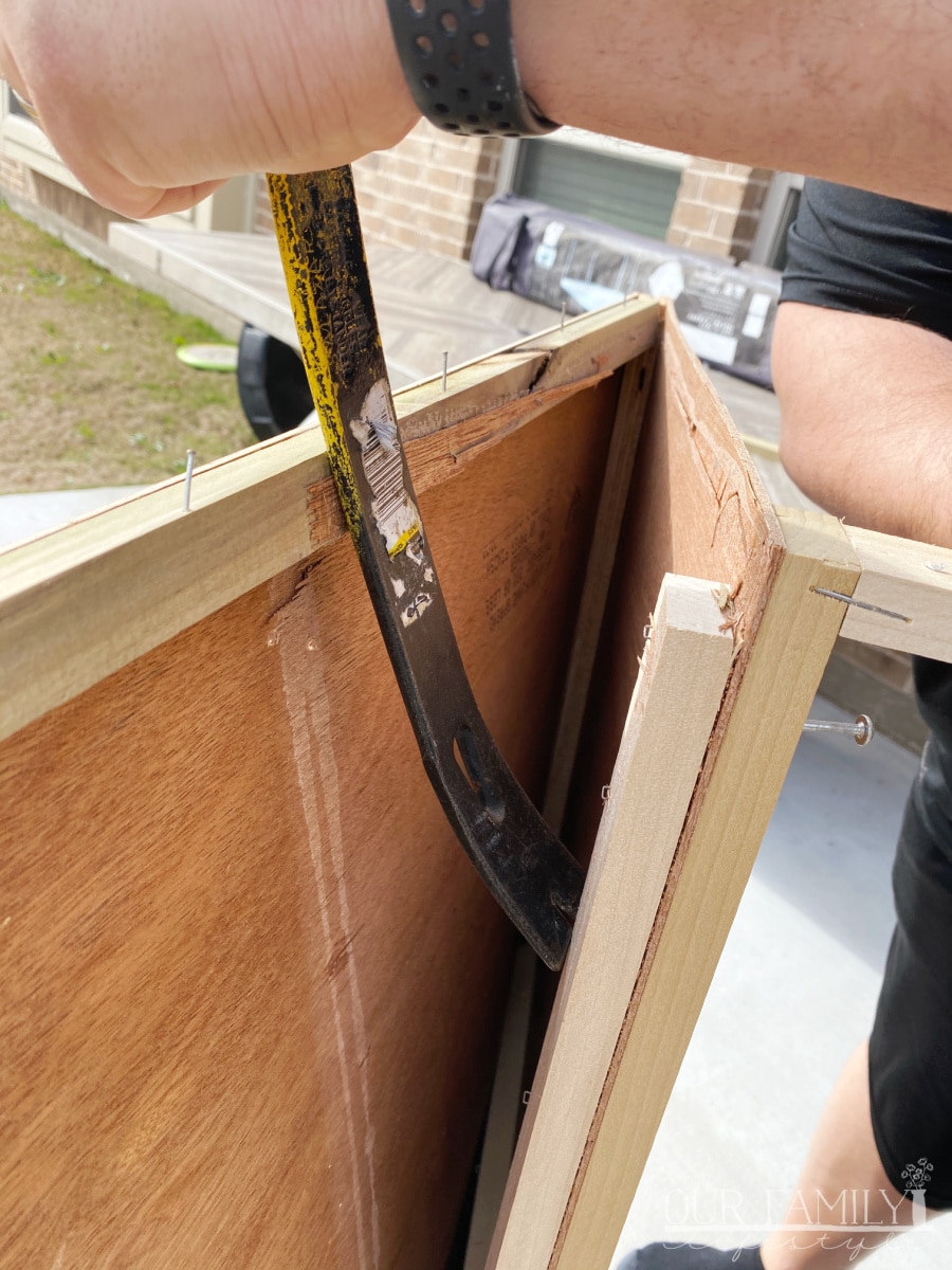 removing back from rv bench