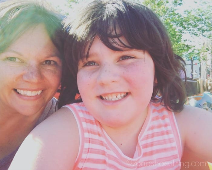 riding flying Dumbo with my daughter