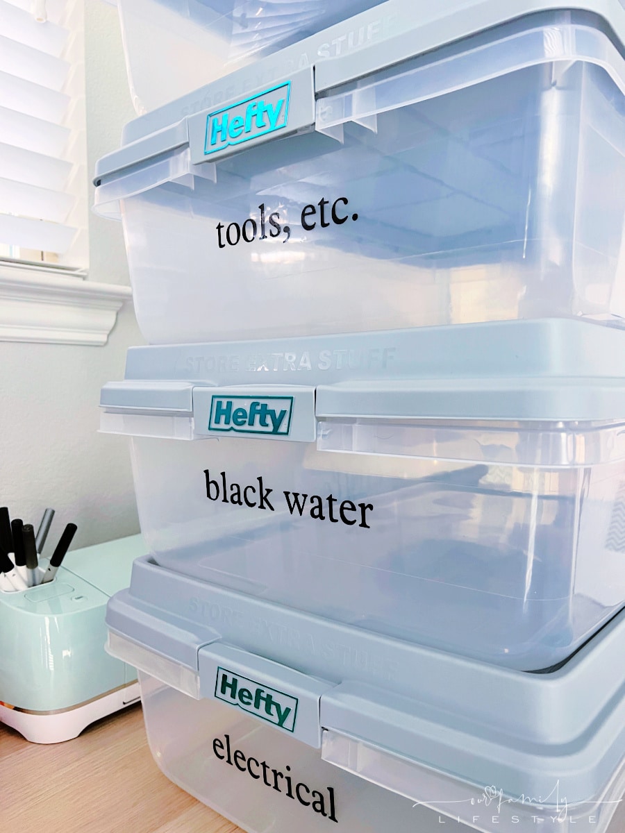 rv trailer storage labels cricut vinyl