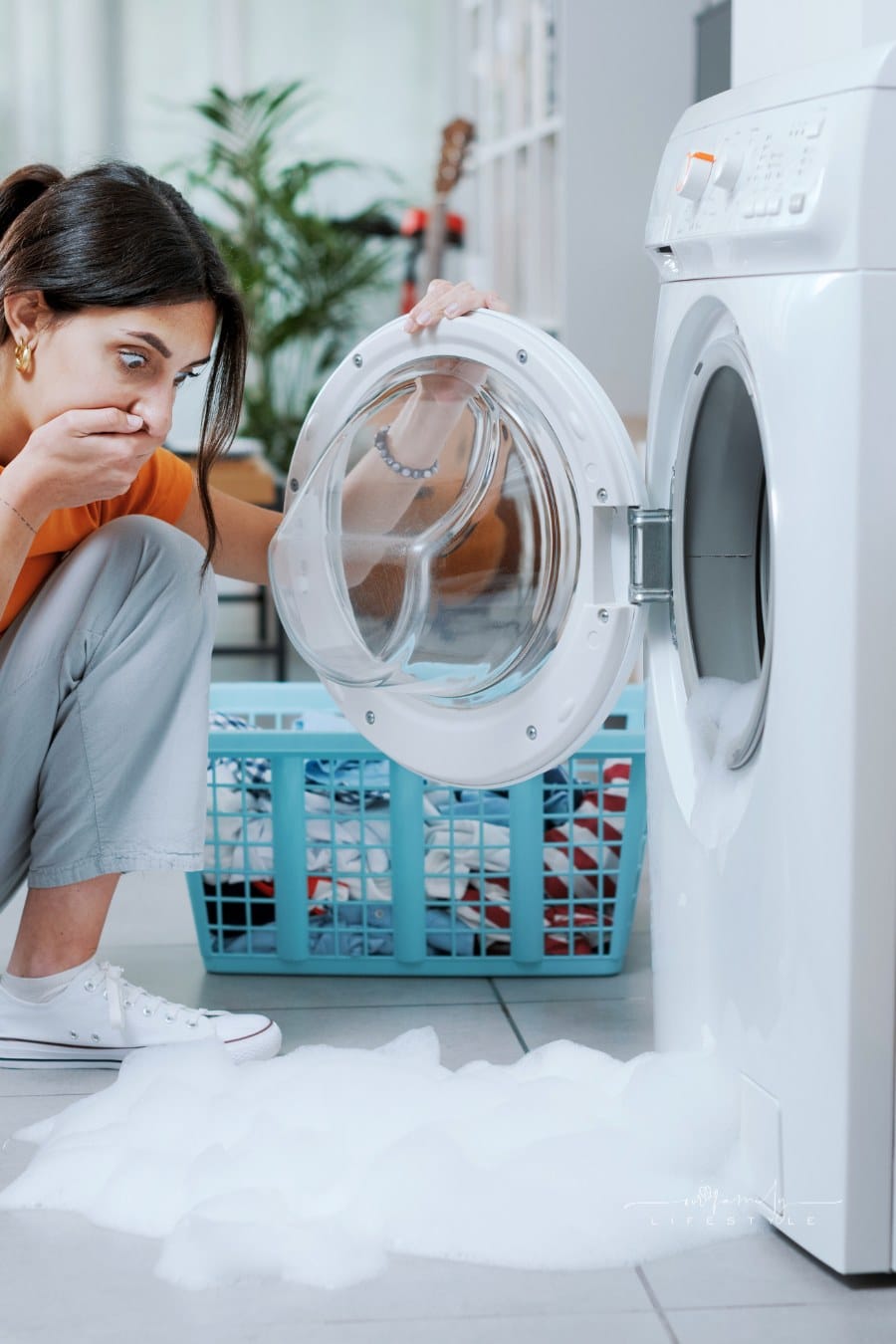 Broken washing machine at home
