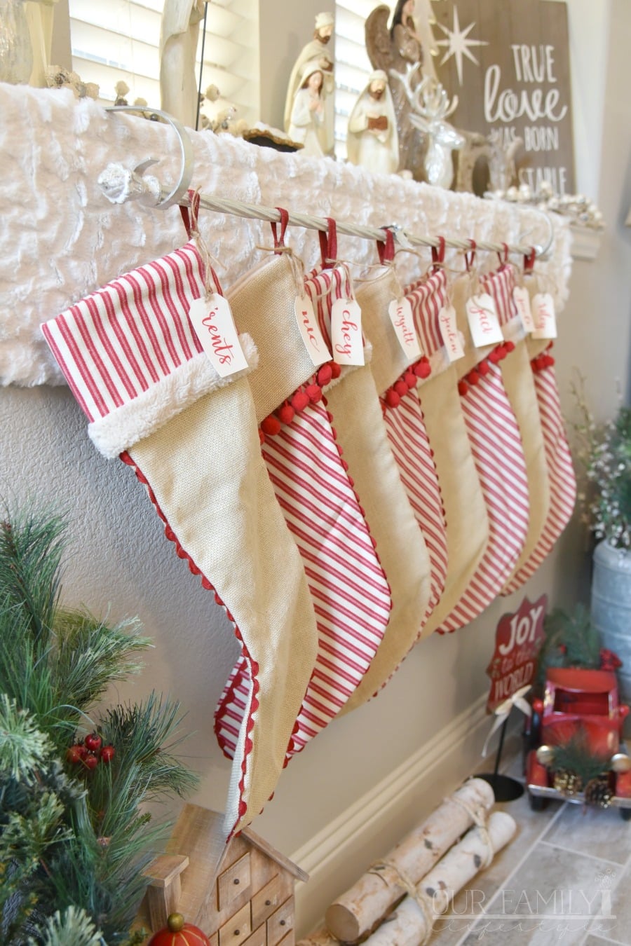 Stocking name tags using Cricut