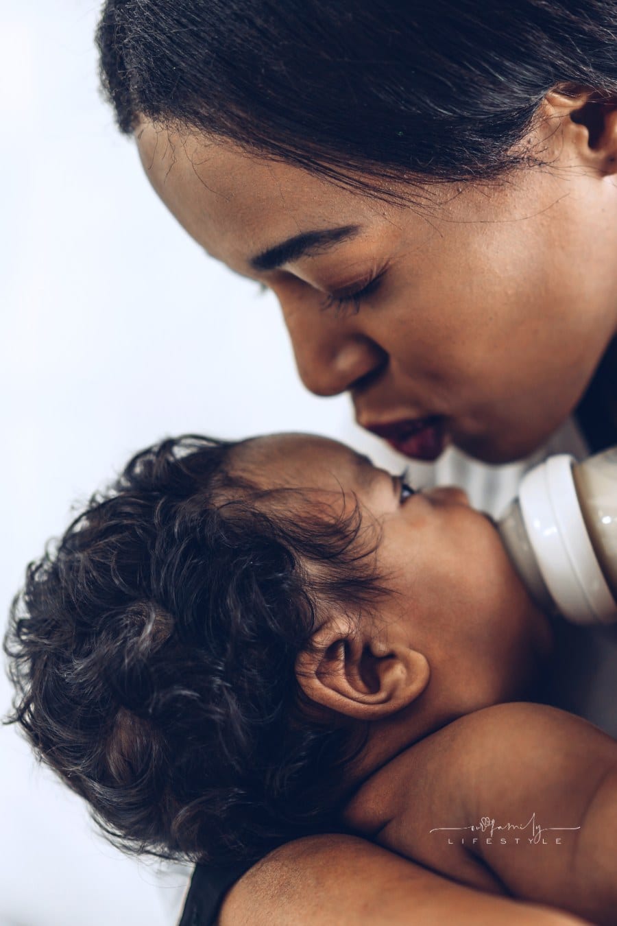 Portrait of Enjoy Happy Love Family African American Mother Play